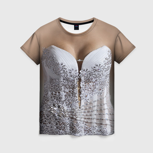 Женская футболка с принтом Невеста, вид спереди №1