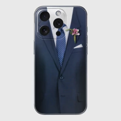 Чехол для iPhone 15 Pro силиконовый с защитой камеры Жених