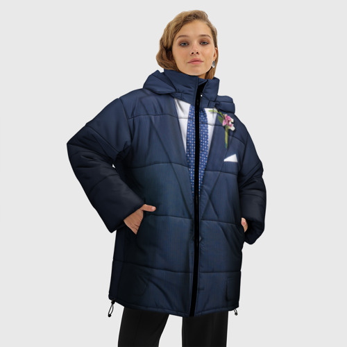 Женская зимняя куртка Oversize Жених, цвет светло-серый - фото 3