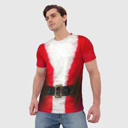 Мужская футболка 3D Дед мороз костюм - фото 2