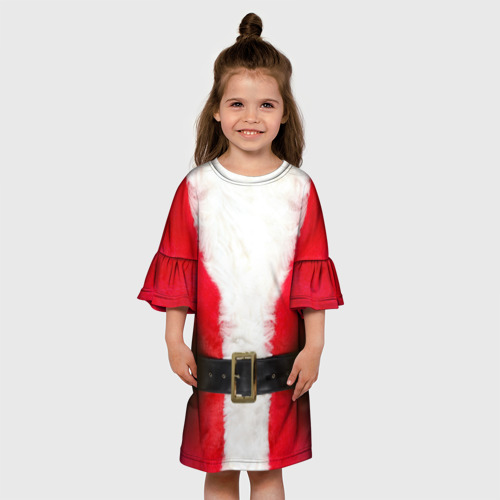 Детское платье 3D Дед мороз костюм, цвет 3D печать - фото 4