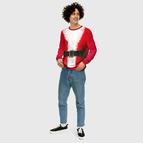 Мужской свитшот 3D Дед мороз костюм, цвет красный - фото 5