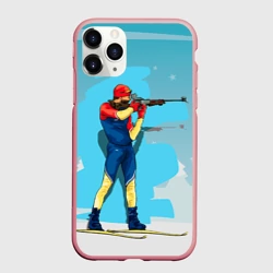 Чехол для iPhone 11 Pro матовый Биатлон