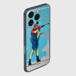 Чехол для iPhone 16 Pro Max силиконовый с защитой камеры Биатлон - фото 2