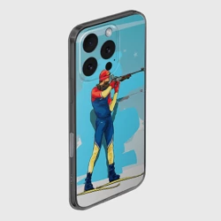 Чехол для iPhone 16 Pro силиконовый с защитой камеры Биатлон - фото 2