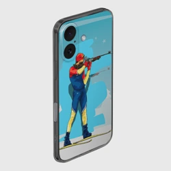 Чехол для iPhone 16 силиконовый с защитой камеры Биатлон - фото 2