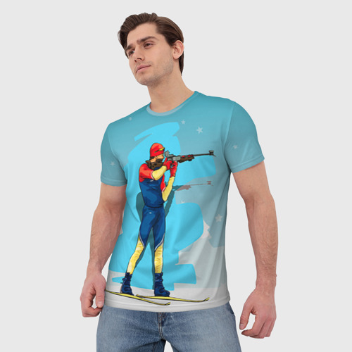 Мужская футболка 3D Биатлон, цвет 3D печать - фото 3