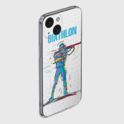 Чехол для iPhone 15 силиконовый с защитой камеры Биатлон - фото 2