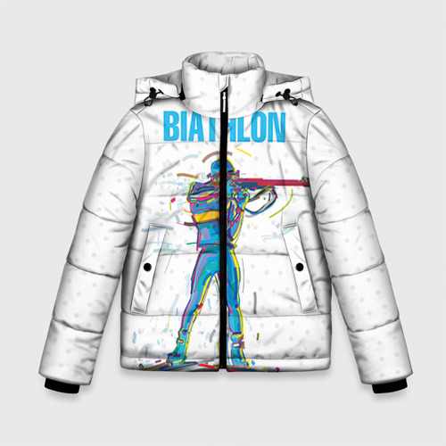 Зимняя куртка для мальчиков 3D Биатлон, цвет черный