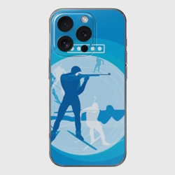 Чехол для iPhone 16 Pro Max силиконовый с защитой камеры Биатлон