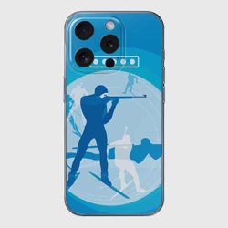 Чехол для iPhone 15 Pro силиконовый с защитой камеры Биатлон