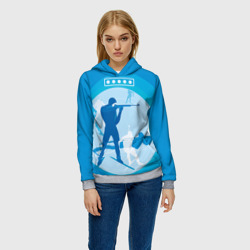 Женская толстовка 3D Биатлон - фото 2