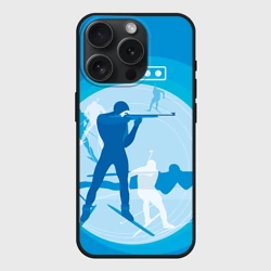 Чехол силиконовый для Apple iPhone 15 Pro матовый Биатлон