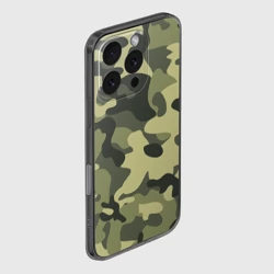 Чехол для iPhone 16 Pro силиконовый с защитой камеры Камуфляж Хаки - фото 2