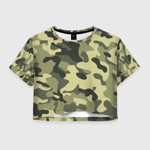 Женская футболка Cropp-top Камуфляж Хаки Фото 01 Женская футболка Cropp-top Камуфляж Хаки Фото 01