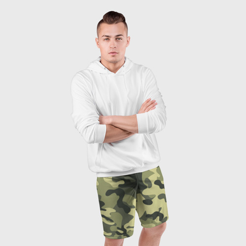 Мужские шорты спортивные Камуфляж Хаки, цвет 3D печать - фото 5