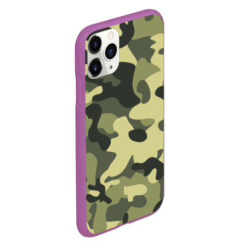 Чехол для iPhone 11 Pro матовый Камуфляж Хаки, цвет фиолетовый - фото 3