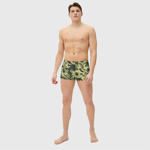 Мужские купальные плавки 3D Камуфляж Хаки, цвет 3D печать - фото 5