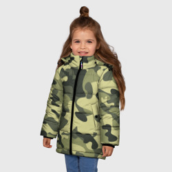 Зимняя куртка для девочек 3D Камуфляж Хаки - фото 2