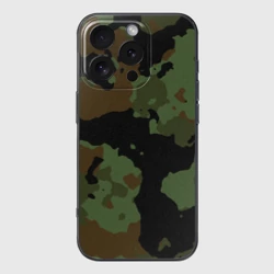 Чехол для iPhone 16 Pro силиконовый с защитой камеры Камуфляж Вельветовый эффект