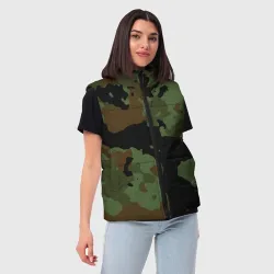 Женский жилет утепленный 3D Камуфляж Вельветовый эффект - фото 2