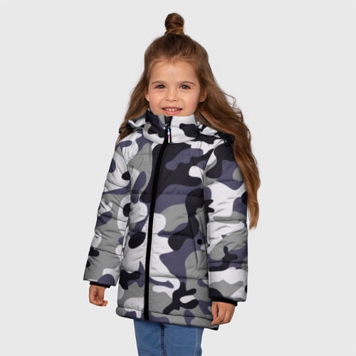 Зимняя куртка для девочек 3D Городской камуфляж, цвет красный - фото 3