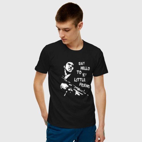 Мужская футболка хлопок Лицо со шрамом, цвет черный - фото 3