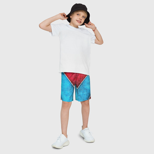 Детские спортивные шорты 3D с принтом Grunge, фото на моделе #1