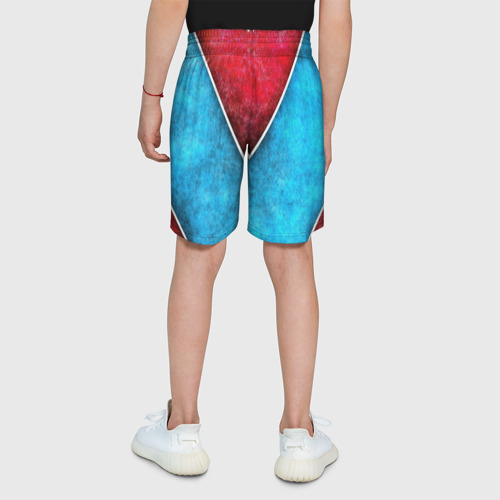 Детские спортивные шорты 3D с принтом Grunge, вид сзади #2