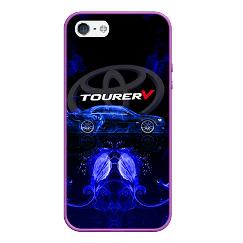 Чехол для iPhone 5/5S матовый Toyota chaser, цвет фиолетовый