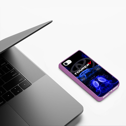 Чехол для iPhone 5/5S матовый Toyota chaser, цвет фиолетовый - фото 5