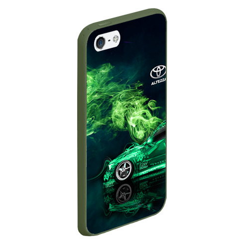 Чехол для iPhone 5/5S матовый Toyota Altezza, цвет темно-зеленый - фото 3