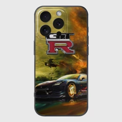 Чехол для iPhone 16 Pro Max силиконовый с защитой камеры Nissan GTR