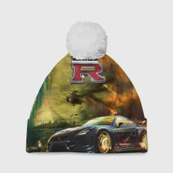 Шапка 3D c помпоном Nissan GTR