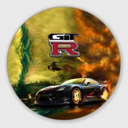 Круглый коврик для мышки Nissan GTR