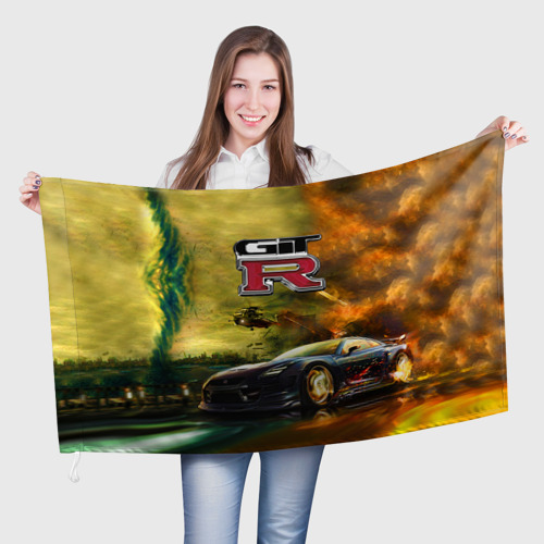 Флаг 3D Nissan GTR