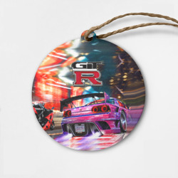Деревянная игрушка круг Nissan GTR