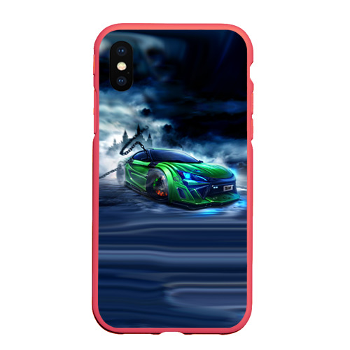 Чехол для iPhone XS Max матовый Toyota FT-86, цвет красный