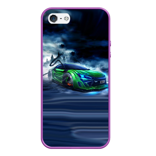 Чехол для iPhone 5/5S матовый Toyota FT-86, цвет фиолетовый