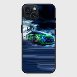 Чехол силиконовый для Apple iPhone 15 матовый Toyota FT-86