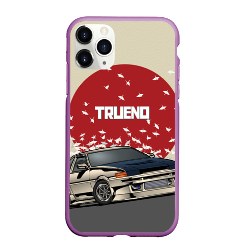 Чехол для iPhone 11 Pro Max матовый Toyota Trueno ae86, цвет фиолетовый