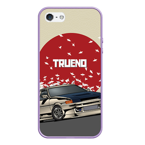 Чехол для iPhone 5/5S матовый Toyota Trueno ae86, цвет светло-сиреневый