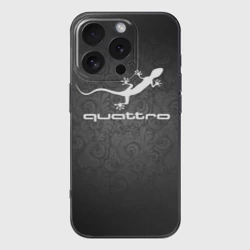 Чехол для iPhone 16 Pro силиконовый с защитой камеры Audi qauttro