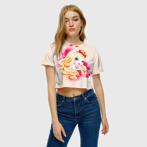 Женская футболка Crop-top 3D Корона, цвет 3D печать - фото 3