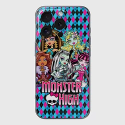 Чехол для iPhone 16 Pro Max силиконовый с защитой камеры Monster High