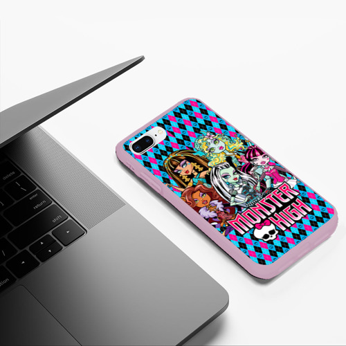 Чехол для iPhone 7Plus/8 Plus матовый Monster High, цвет розовый - фото 5