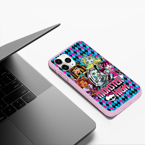 Чехол для iPhone 11 Pro Max матовый Monster High, цвет розовый - фото 5