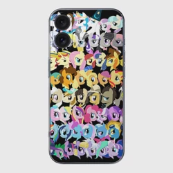 Чехол для iPhone 16 силиконовый с защитой камеры My Little Pony