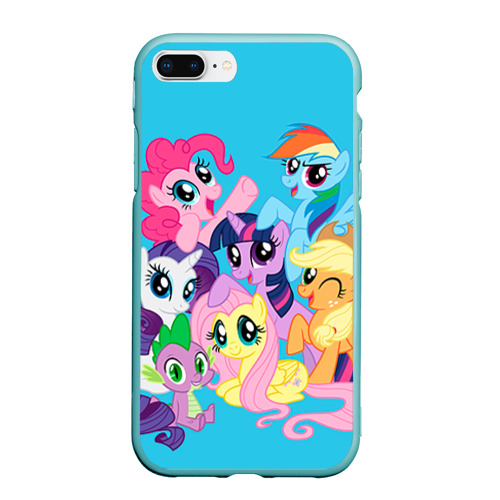 Чехол для iPhone 7Plus/8 Plus матовый My Little Pony, цвет мятный