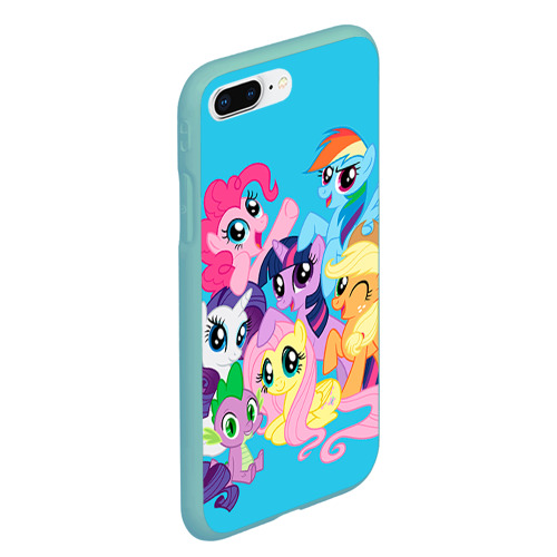 Чехол для iPhone 7Plus/8 Plus матовый My Little Pony, цвет мятный - фото 3